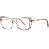 Techsuit - Anti-Blue Light Glasses Reflex Pc (2273) - For Women, Oversized, TR90&Metal Frame, Ac Lens - Transparent/Brown