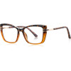Techsuit - Anti-Blue Light Glasses Reflex Pc (2273) - For Women, Oversized, TR90&Metal Frame, Ac Lens - Transparent/Leopard