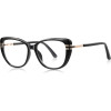 Techsuit - Anti-Blue Light Glasses Reflex Pc (2274) - For Women, Oversized, TR90&Metal Frame, Ac Lens - Transparent/Black