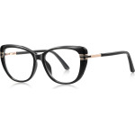 Techsuit - Anti-Blue Light Glasses Reflex Pc (2274) - For Women, Oversized, TR90&Metal Frame, Ac Lens - Transparent/Black