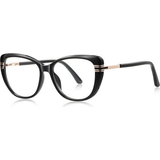 Techsuit - Anti-Blue Light Glasses Reflex Pc (2274) - For Women, Oversized, TR90&Metal Frame, Ac Lens - Transparent/Black
