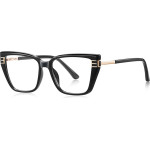 Techsuit - Anti-Blue Light Glasses Reflex Pc (2275) - For Women, Rectangle, TR90&Metal Frame, Ac Lens - Black/Gold