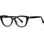 Techsuit - Anti-Blue Light Glasses Reflex Pc (2276) - For Women, Cat Eye, TR90&Metal Frame, Ac Lens - Black