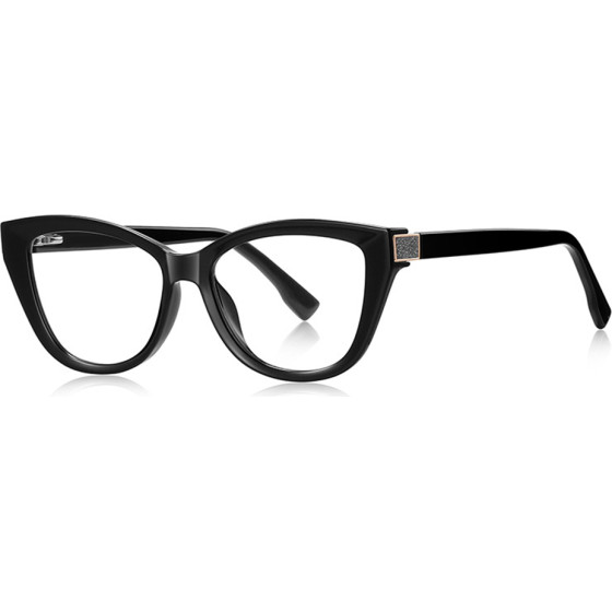 Techsuit - Anti-Blue Light Glasses Reflex Pc (2276) - For Women, Cat Eye, TR90&Metal Frame, Ac Lens - Black