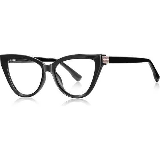 Techsuit - Anti-Blue Light Glasses Reflex Pc (2279) - For Women, Cat Eye, TR90&Metal Frame, Ac Lens - Black