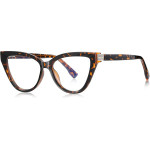 Techsuit - Anti-Blue Light Glasses Reflex Pc (2279) - For Women, Cat Eye, TR90&Metal Frame, Ac Lens - Leopard