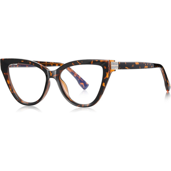Techsuit - Anti-Blue Light Glasses Reflex Pc (2279) - For Women, Cat Eye, TR90&Metal Frame, Ac Lens - Leopard