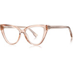 Techsuit - Anti-Blue Light Glasses Reflex Pc (2279) - For Women, Cat Eye, TR90&Metal Frame, Ac Lens - Transparent/Brown