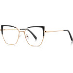 Techsuit - Anti-Blue Light Glasses Reflex Pc (3156) - For Women, Cat Eye, Metal Frame, Ac Lens - Gold/Black