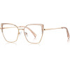 Techsuit - Anti-Blue Light Glasses Reflex Pc (3156) - For Women, Cat Eye, Metal Frame, Ac Lens - Gold/Pink