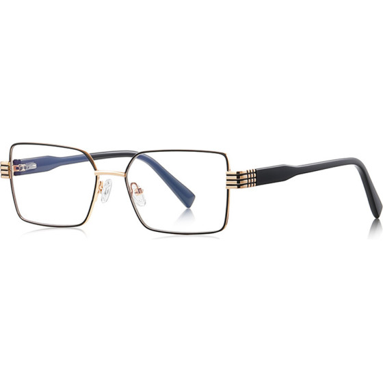 Techsuit - Anti-Blue Light Glasses Reflex Pc (3160) - For Women, Rectangle, Metal Frame, Ac Lens - Black