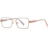 Techsuit - Anti-Blue Light Glasses Reflex Pc (3160) - For Women, Rectangle, Metal Frame, Ac Lens - Rose Gold