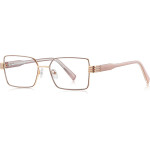 Techsuit - Anti-Blue Light Glasses Reflex Pc (3160) - For Women, Rectangle, Metal Frame, Ac Lens - Rose Gold