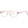 Techsuit - Anti-Blue Light Glasses Reflex Pc (3161) - For Women, Rectangle, Metal Frame, Ac Lens - Rose Gold