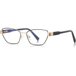 Techsuit - Anti-Blue Light Glasses Reflex Pc (3162) - For Women, Rectangle, Metal Frame, Ac Lens - Black