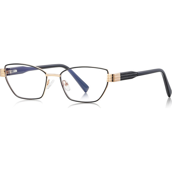 Techsuit - Anti-Blue Light Glasses Reflex Pc (3162) - For Women, Rectangle, Metal Frame, Ac Lens - Black