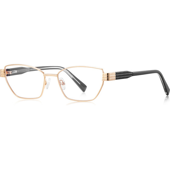 Techsuit - Anti-Blue Light Glasses Reflex Pc (3162) - For Women, Rectangle, Metal Frame, Ac Lens - Gold