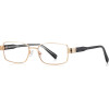 Techsuit - Anti-Blue Light Glasses Reflex Pc (3163) - For Women, Rectangle, Metal Frame, Ac Lens - Gold/Black