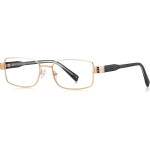 Techsuit - Anti-Blue Light Glasses Reflex Pc (3163) - For Women, Rectangle, Metal Frame, Ac Lens - Gold/Black