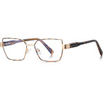 Techsuit - Anti-Blue Light Glasses Reflex Pc (3169) - For Women, Hexagonal, Metal Frame, Ac Lens - Brown/Leopard
