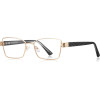 Techsuit - Anti-Blue Light Glasses Reflex Pc (3171) - For Women, Rectangle, Metal Frame, Ac Lens - Gold/Black