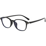 Techsuit - Anti-Blue Light Glasses Reflex Pc (6635) - Unisex, Round, TR90 Frame, Ac Lens - Black