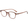Techsuit - Anti-Blue Light Glasses Reflex Pc (6635) - Unisex, Round, TR90 Frame, Ac Lens - Transparent/Brown