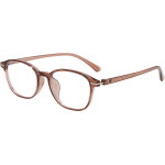 Techsuit - Anti-Blue Light Glasses Reflex Pc (6635) - Unisex, Round, TR90 Frame, Ac Lens - Transparent/Brown