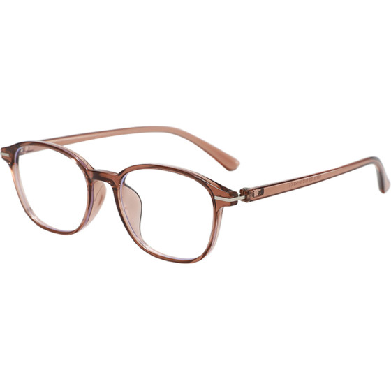 Techsuit - Anti-Blue Light Glasses Reflex Pc (6635) - Unisex, Round, TR90 Frame, Ac Lens - Transparent/Brown