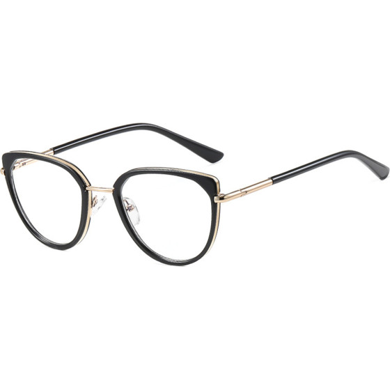 Techsuit - Anti-Blue Light Glasses Reflex Pc (82290) - For Women, Cat Eye, TR90&Metal Frame, Ac Lens - Gold/Black