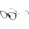 Techsuit - Anti-Blue Light Glasses Reflex Pc (86162) - For Women, Round, TR90&Metal Frame, Ac Lens - Gold/Black