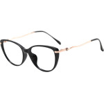 Techsuit - Anti-Blue Light Glasses Reflex Pc (86162) - For Women, Round, TR90&Metal Frame, Ac Lens - Gold/Black