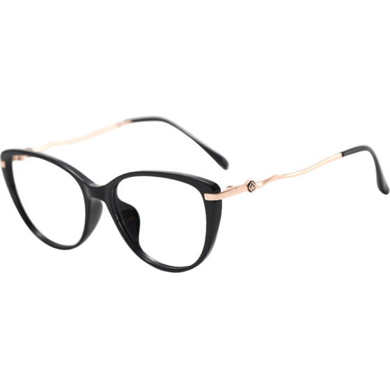 Techsuit - Anti-Blue Light Glasses Reflex Pc (86162) - For Women, Round, TR90&Metal Frame, Ac Lens - Gold/Black