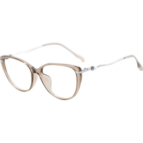 Techsuit - Anti-Blue Light Glasses Reflex Pc (86162) - For Women, Round, TR90&Metal Frame, Ac Lens - Silver/Vanilla