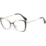 Techsuit - Anti-Blue Light Glasses Reflex Pc (8808) - For Women, Oversized, Metal Frame, Ac Lens - Black