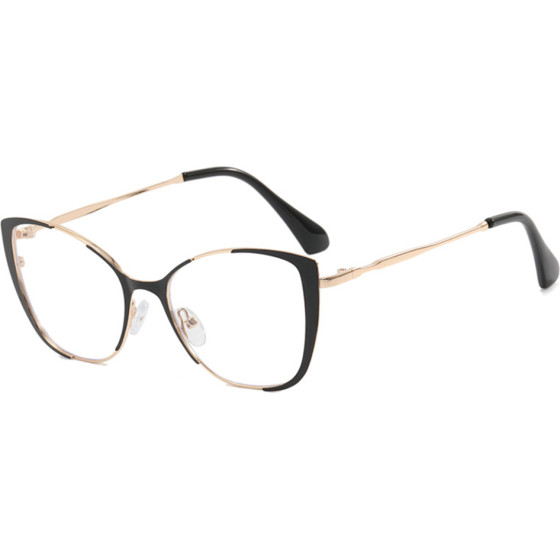 Techsuit - Anti-Blue Light Glasses Reflex Pc (8808) - For Women, Oversized, Metal Frame, Ac Lens - Black