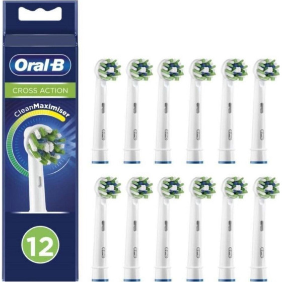 Oral-B Crossaction Cleanmaximizer Electric Toothbrush Replacement Heads 12pCs White - (80844547)