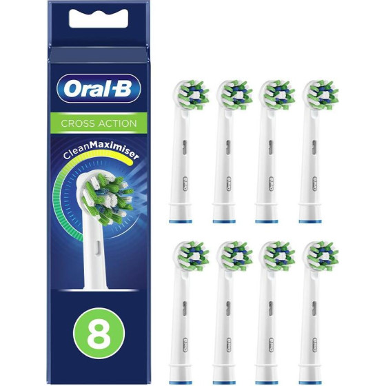 Oral-B Crossaction Electric Toothbrush Replacement Heads 8pCs White - (80711280)