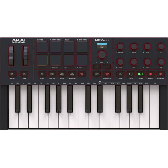 Akai Mpk Mini MK4 - Midi Controller / Control keypad, Black - (AKAI Mpk Mini 4B)