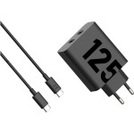 Motorola Charger Wall Turbopower 125W Dual 2x USB-C With Cable USB-C 1m Black - (119MOTO125WDUO)