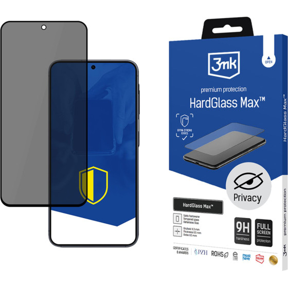 3MK Protection 3MK Hardglass Max Privacy Tempered Glass For Samsung Galaxy S25 Fe - (W-3HgMPrFF-SGS25F-0)