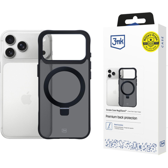3MK Protection 3MK Smoke Case Mag&Stand For Iphone 17 Pro - Black - (W-3SmCaM&S-AIP17P-0)