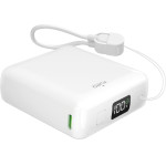 Puro 10000mAh 20W USB-C USB-A Power Bank With Display And Built-In USB-C Cable - White - (PUFCBB100P12WHI)