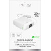 Puro 10000mAh 20W USB-C USB-A Power Bank With Display And Built-In USB-C Cable - White - (PUFCBB100P12WHI)