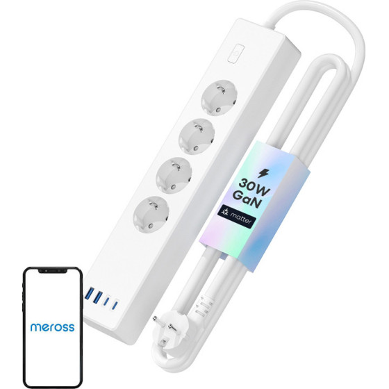 Meross MSP844(EU) ������ ����� �������� ��������, 4 ������ + 2x USB-A + 2x USB-C (Matter) - (MSP844SMA-EU(N))