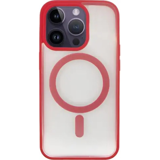 Vivid Magsafe Silicone Case Apple iPhone 14 Pro Transparent/Red - (CS-MGS TR 4-2403006)