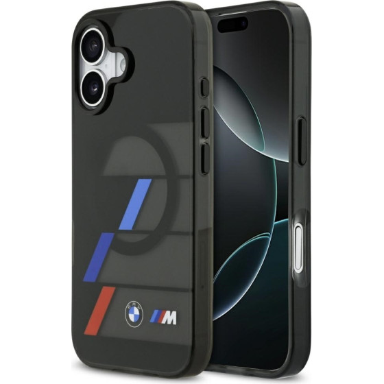 BMW M Iml Metal Buttons Tricolor Lines Magsafe Case For Iphone 17 Black - (BMHMP17S25HTTRIK)