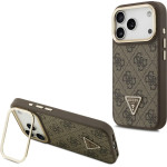 Guess Case 4G Pu Triangle Logo & Stand Camera Magsafe For Iphone 17 Pro Brown - (GUHMP17LPCS4GPTW)