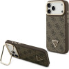 Guess Case 4G Pu Triangle Logo & Stand Camera Magsafe For Iphone 17 Pro Max Brown - (GUHMP17XPCS4GPTW)