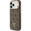 Guess Case 4G Pu Triangle Logo & Stand Camera Magsafe For Iphone 17 Pro Max Brown - (GUHMP17XPCS4GPTW)